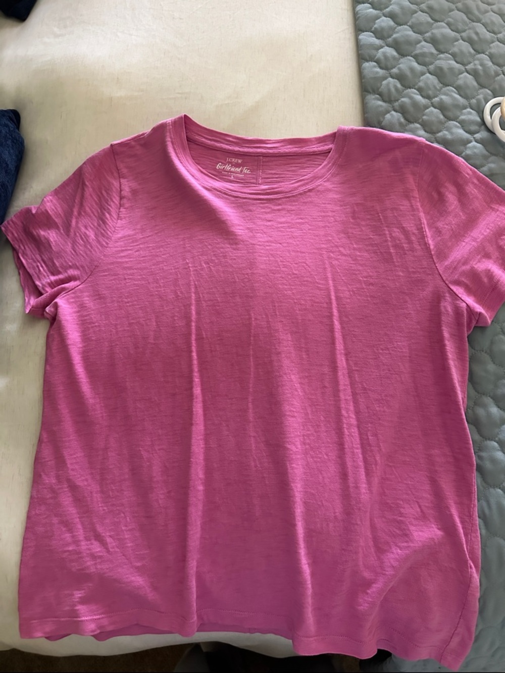 J. Crew Bright Pink Crewneck Tee